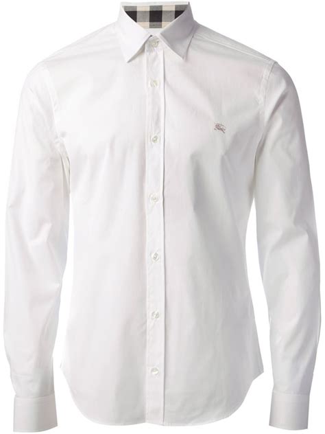 burberry men's white dress shirt|burberry white long sleeve shirt.